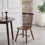 Lot de 4 chaises de salle à manger en bois massif de style campagnard avec dossier haut, chaises d'appoint vintage pour la cuisine, la salle à manger ou le salon-Panipeachy