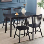 Lot de 4 chaises de salle à manger en bois massif de style campagnard avec dossier haut, chaises d'appoint vintage pour la cuisine, la salle à manger ou le salon-Panipeachy