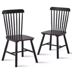 Lot de 4 chaises de salle à manger en bois massif de style campagnard avec dossier haut, chaises d'appoint vintage pour la cuisine, la salle à manger ou le salon-Panipeachy