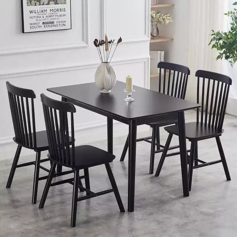 Set of 4 Farmhouse Solid Wood Dining Chairs with High Backrest, Vintage Side Chairs for Kitchen, Dining Room, or Living Room-Panipeachy