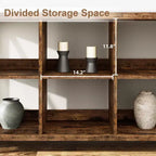 Meuble de rangement 8 cases et bibliothèque 62 cases style ferme – Étagère à livres moderne en bois avec cases, longue unité de rangement pour salon, entrée, bureau