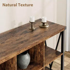 Meuble de rangement 8 cases et bibliothèque 62 cases style ferme – Étagère à livres moderne en bois avec cases, longue unité de rangement pour salon, entrée, bureau