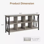 Meuble de rangement 8 cases et bibliothèque 62 cases style ferme – Étagère à livres moderne en bois avec cases, longue unité de rangement pour salon, entrée, bureau