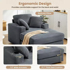 Hyleory Chaise longue en velours côtelé avec ottoman, fauteuil inclinable une place, fauteuil d'appoint moderne pour salon ou chambre à coucher