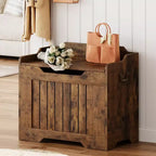 Banc de rangement en bois avec charnière de sécurité, 100 cm – Capacité 160 kg – Coffre de rangement à couvercle pour entrée, salon ou chambre à coucher