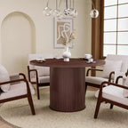 Hommpa Table de salle à manger ronde 48" - Bois d'hévéa robuste, style moderne rustique, 4 à 6 places