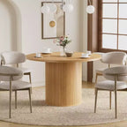Hommpa Table de salle à manger ronde 48" - Bois d'hévéa robuste, style moderne rustique, 4 à 6 places