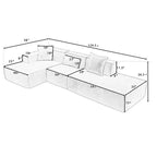 Canapé sectionnel rembourré en forme de L 3 places moderne Christopher Knight Home Pyren 129,5