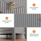 Commode à 3 tiroirs cannelés Acekool 27,6, armoire de rangement moderne avec tiroirs profonds