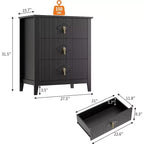 Commode à 3 tiroirs cannelés Acekool 27,6, armoire de rangement moderne avec tiroirs profonds