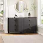 Commode à 3 tiroirs cannelés Acekool 27,6, armoire de rangement moderne avec tiroirs profonds