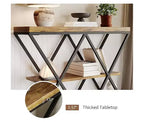 Console de table industrielle à 3 niveaux avec cadre en métal en forme de X, table console/canapé à étagère ouverte pour salon avec pieds réglables