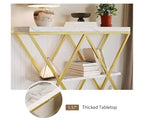 Console de table industrielle à 3 niveaux avec cadre en métal en forme de X, table console/canapé à étagère ouverte pour salon avec pieds réglables