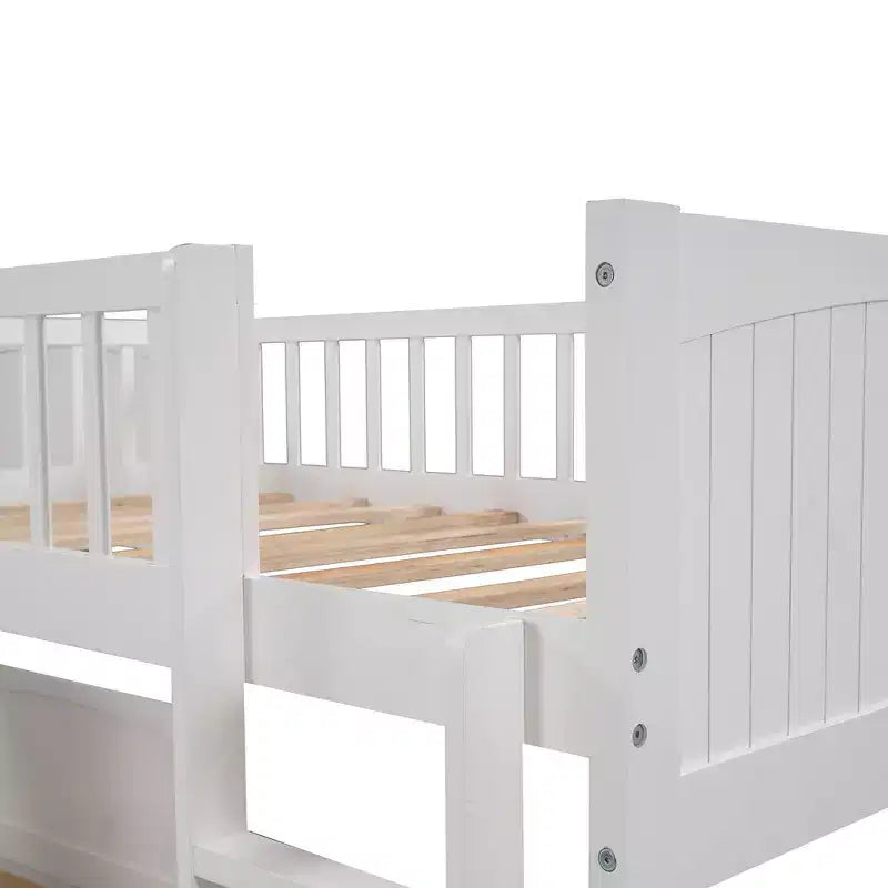 Lit superposé Whisen, format deux places, avec tiroirs intégrés et espace polyvalent sous le lit pour chambres d'enfants