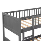 Lit superposé Whisen, format deux places, avec tiroirs intégrés et espace polyvalent sous le lit pour chambres d'enfants