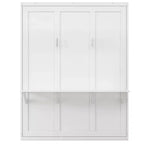 Cadre de lit escamotable pleine grandeur Whisen et lit mural pliant avec armoire de 61,5 po et bureau combiné