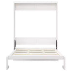 Cadre de lit escamotable pleine grandeur Whisen et lit mural pliant avec armoire de 61,5 po et bureau combiné