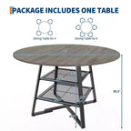 Tables de salle à manger pour 4, ensemble table de salle à manger ronde avec rangement, table de cuisine haute 42 pouces