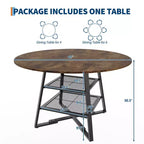 Tables de salle à manger pour 4, ensemble table de salle à manger ronde avec rangement, table de cuisine haute 42 pouces