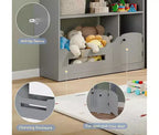 Étagère à Livres et Organisateur de Rangement de Jouets pour Enfants à 3 Niveaux avec Lumière à Détecteur de Mouvement C Porte-Livres en Bois pour Salles de Jeux, Salles de Classe et Chambres à Coucher