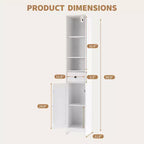 Meuble haut de salle de bain, 66,9" Armoire autoportante moderne avec étagère ouverte, tiroir et porte pour l'organisation de la salle de bain, Meuble de rangement