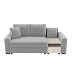 Christopher Knight Home Arvi Causeuse moderne en chenille de 79,3 po avec console, accoudoir de rangement et oreillers