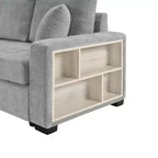 Christopher Knight Home Arvi Causeuse moderne en chenille de 79,3 po avec console, accoudoir de rangement et oreillers