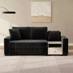 Christopher Knight Home Arvi 79.3'' Modern Chenille Upholstered Loveseat with Console, Storage Armrest and Pillows