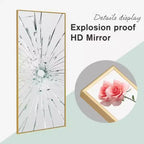 MAYEERTY Miroir mural rectangulaire doré de 86 x 180 cm en alliage d'aluminium à bords fins, sans support, pour salon et chambre à coucher