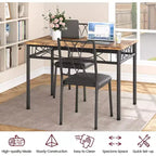 Ensemble de salle à manger en bois de ferme pour 4 personnes, table de cuisine rectangulaire avec 4 chaises, ensemble de 5 pièces petite table et chaises