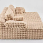 Karl Home | Canapé-lit de salon surdimensionné en polaire bouclée de 93 pouces de large Grand canapé sans accoudoirs King Size pour salon