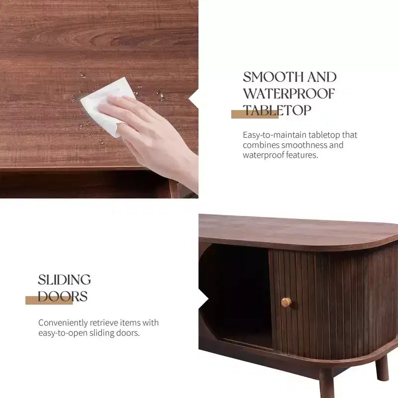 Meuble TV en rotin marron de 170 cm avec pieds en bois massif pour téléviseurs jusqu'à 75 pouces, idéal pour le salon.