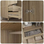 Armoire en bois 2 portes 2 tiroirs Chêne