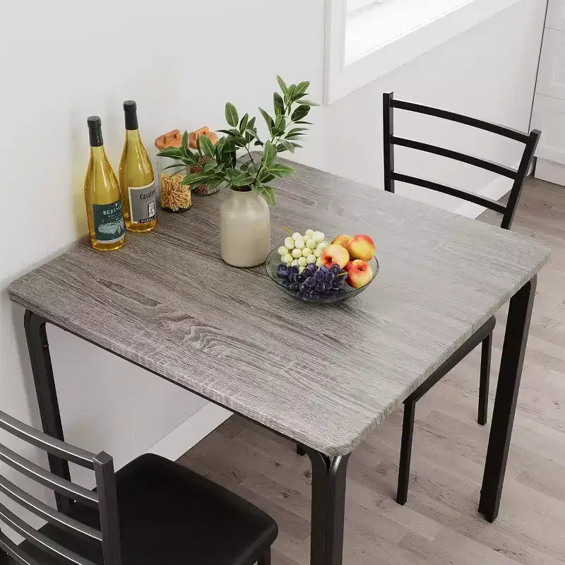 Ensemble table à manger pour 2 personnes avec repose-pieds et dossier, ensemble table de bar avec 3 chaises rembourrées, ensemble table et chaises de bar