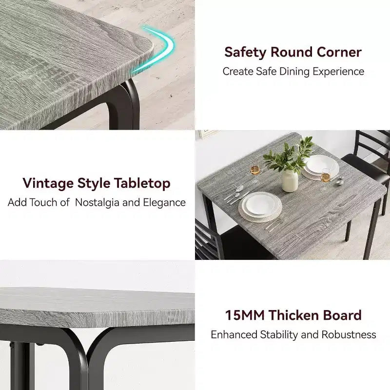 Ensemble table à manger pour 2 personnes avec repose-pieds et dossier, ensemble table de bar avec 3 chaises rembourrées, ensemble table et chaises de bar