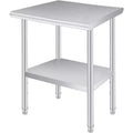 Stainless Steel Work Desk with Wheels, Heavy-duty Commercial Workbench, Adjustable, Suitable for Restaurants, Kitchens, Bars, Garages