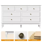 Commode moderne de 55 pouces pour chambre à coucher avec 7 tiroirs spacieux