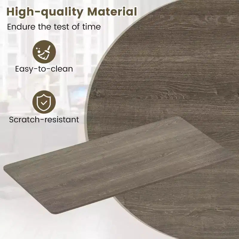 Costway Plateau de Table Monobloc 48 x 24 avec Coins Arrondis Sûrs pour Bureau à Domicile DIY Noir/Naturel/Marron Rustique/Blanc/Gris