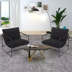 Fauteuil basculant avec structure en métal, chaise de salon moderne et confortable, fauteuil de lecture rembourré avec coussin en mousse déchiquetée, fauteuil surdimensionné