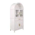 Meuble de rangement autoportant avec porte en verre arquée de 180 cm de haut pour cuisine, salle à manger ou salon - Panipeachy