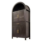 Meuble de rangement autoportant avec porte en verre arquée de 180 cm de haut pour cuisine, salle à manger ou salon - Panipeachy