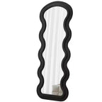 TUYOHW Grand miroir sur pied, miroir de courtoisie en flanelle avec cadre en bois pour dressing, vestiaire