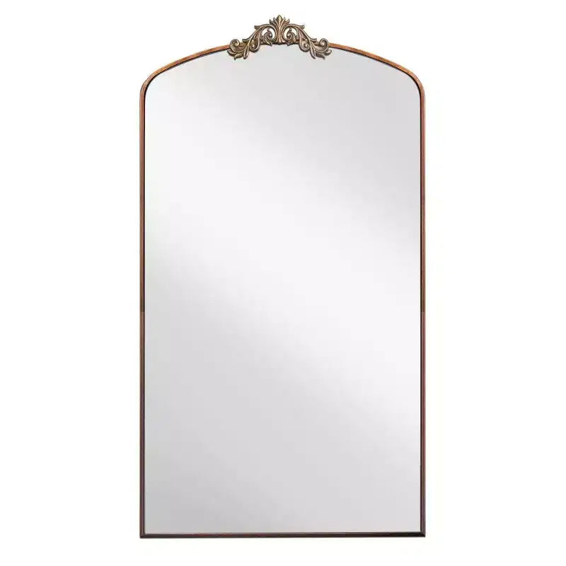 TUYOHW 66x36 Miroir arqué pleine longueur avec cadre métallique, grand miroir mural ou sur pied pour chambre à coucher, salon