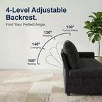 Canapé d'angle modulable 5 places Dyonery pour petits espaces, avec lit gigogne, rangement, ports USB et fonction d'inclinaison.