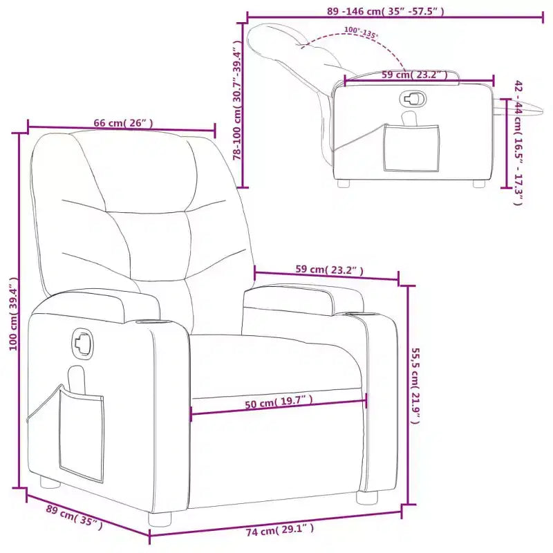 vidaXL Fauteuil inclinable de massage électrique