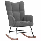 vidaXL Rocking Chair Accent Side Chair Padded Seat for Living Room Velvet - Dark Gray Without Footrest