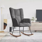 vidaXL Fauteuil à bascule Fauteuil d'appoint rembourré pour salon Velours - Gris foncé Sans repose-pieds