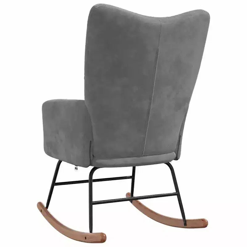 vidaXL Fauteuil à bascule Fauteuil d'appoint rembourré pour salon Velours - Gris foncé Sans repose-pieds