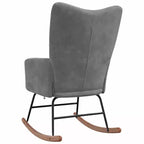 vidaXL Fauteuil à bascule Fauteuil d'appoint rembourré pour salon Velours - Gris foncé Sans repose-pieds