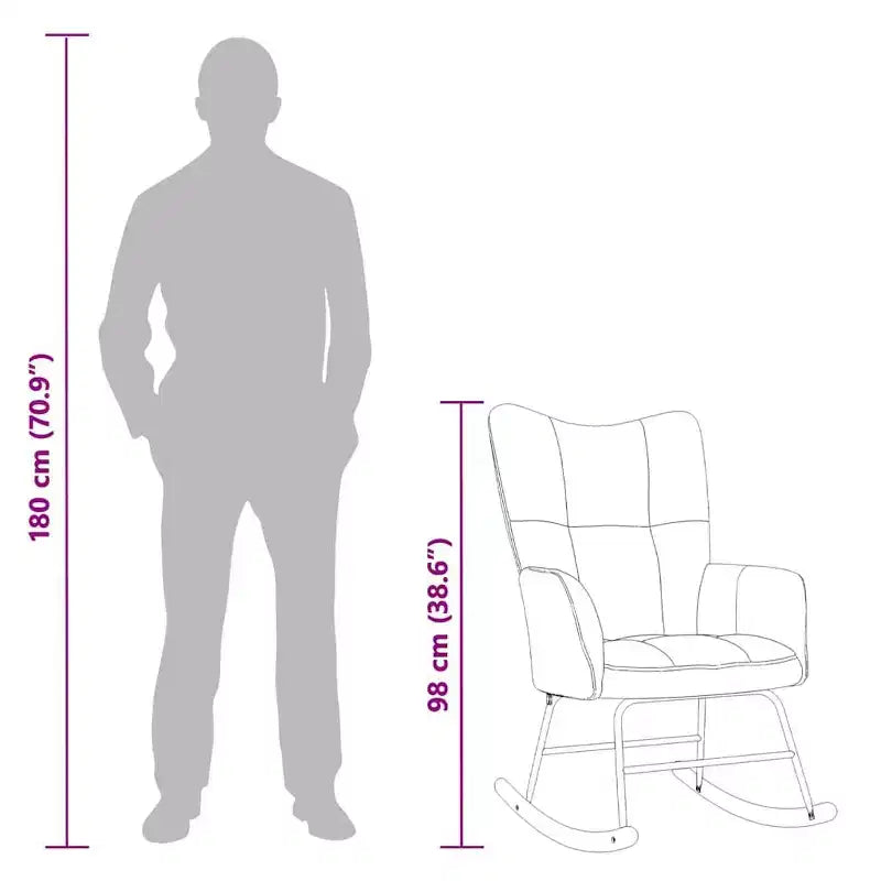 vidaXL Fauteuil à bascule Fauteuil d'appoint rembourré pour salon Velours - Gris foncé Sans repose-pieds